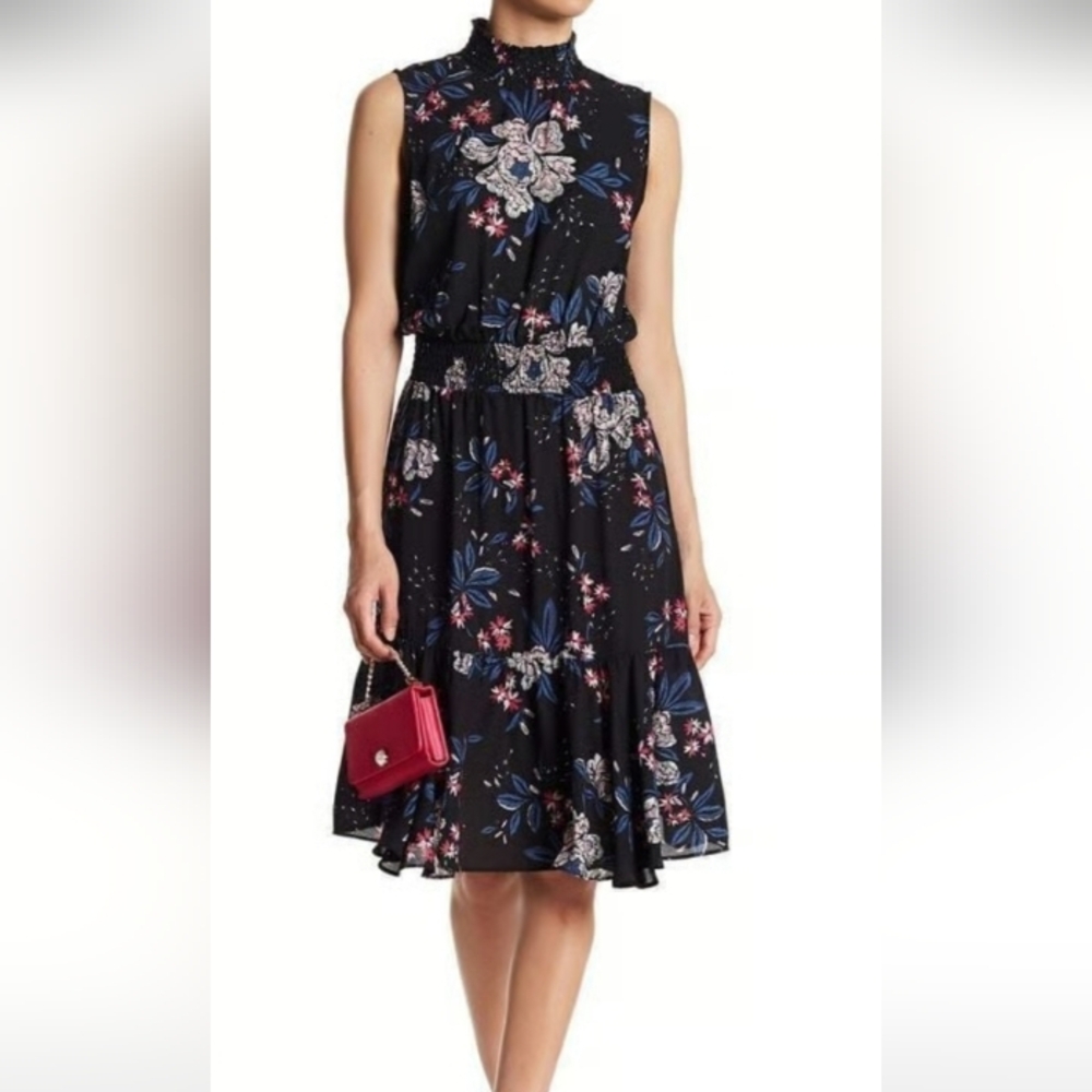 Nanette Nanette Lepore Floral Print High Neck Sleeveless Dress- Sz. 4